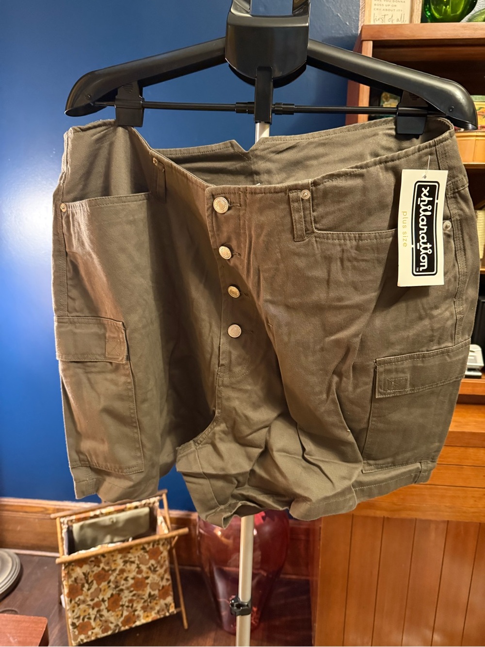 xhilaration 100% Cotton Olive Green Cargo Shorts